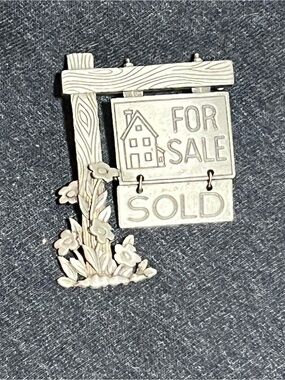 Silver-Tone "For Sale / Sold" Wall Hanging Plaque